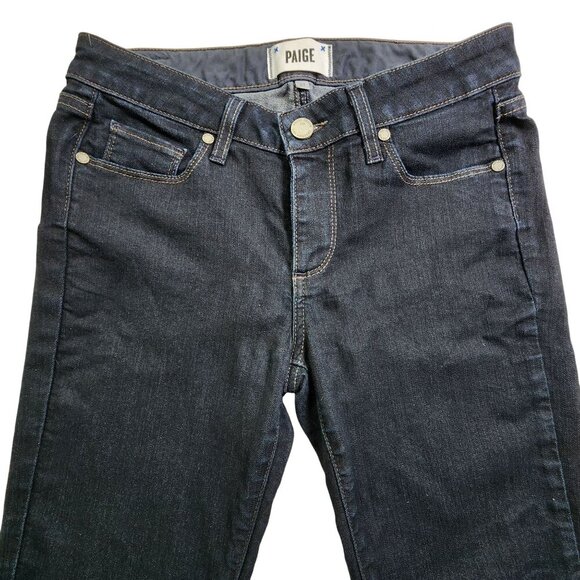 Paige Skyline Skinny Jeans Size 27 Dark Wash Womens Stretch Denim - Picture 2 of 16